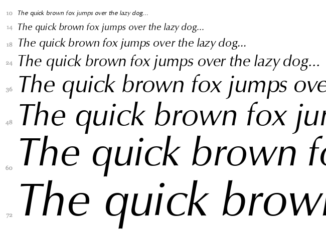 Vera Humana 95 font waterfall