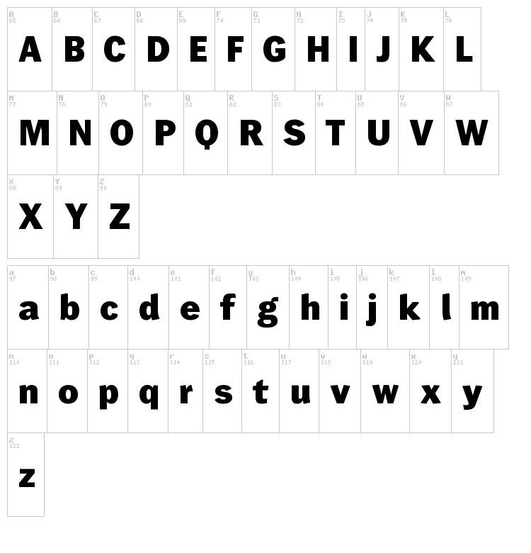 Wendelin font map