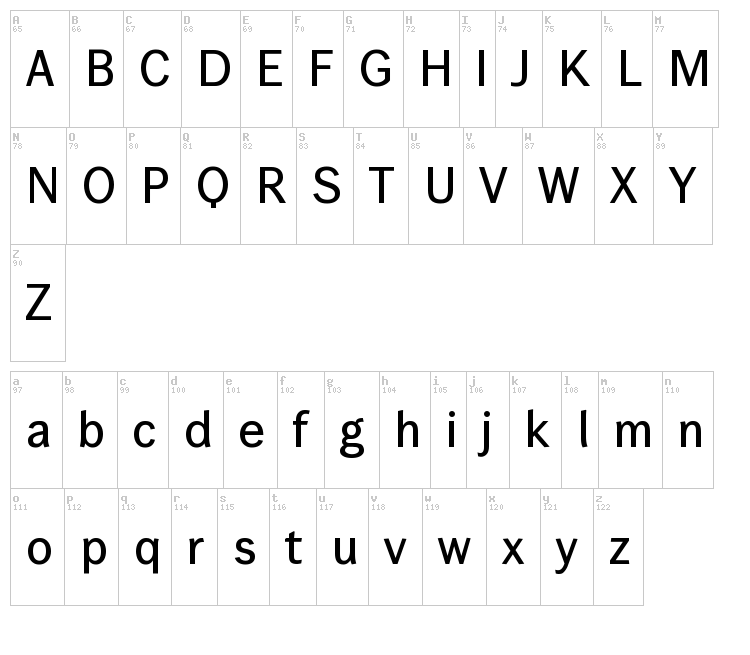 Wendelin font map