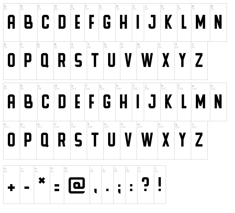 Zappat font map