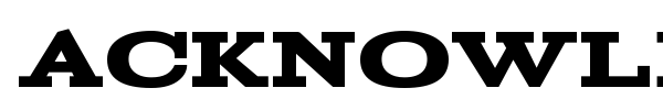 Acknowledgement font