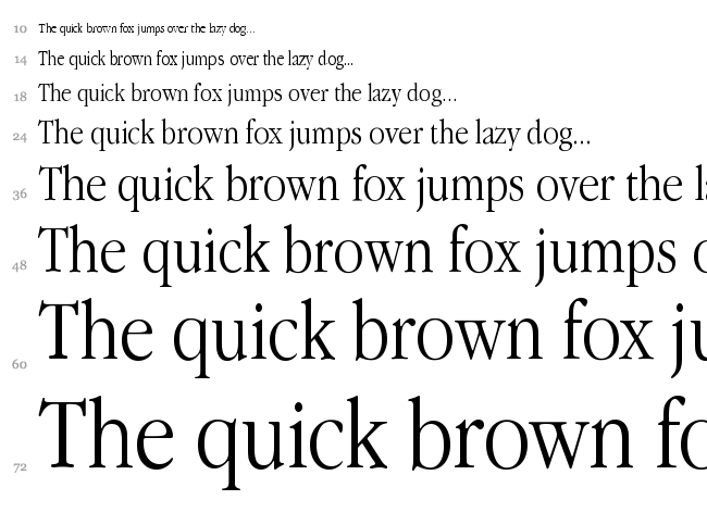 Apple Garamond font waterfall