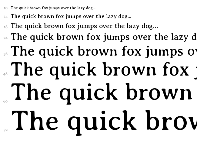 Averia Serif font waterfall