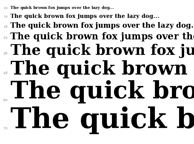Bitstream Vera Serif font waterfall