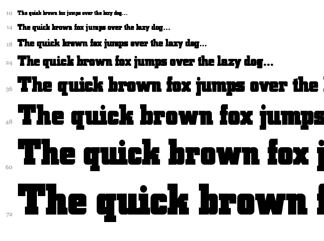 Blax Slab XXL font waterfall
