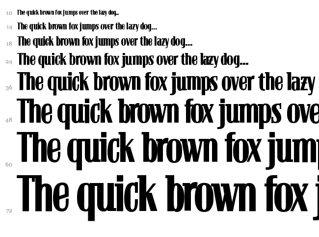 Bloc font waterfall