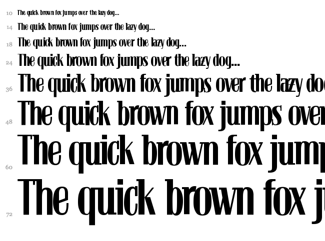 Bloc font waterfall