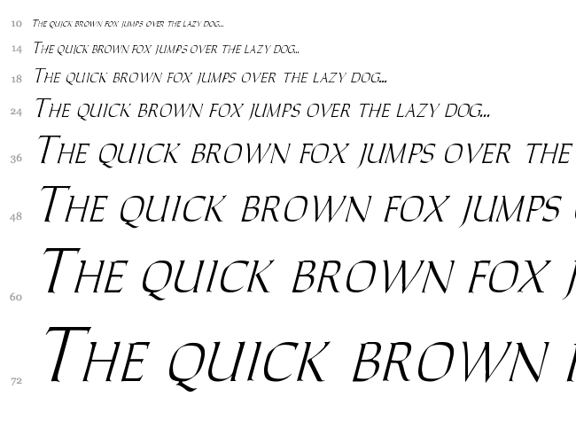 Carolus Roman font waterfall