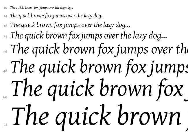 Gentium font waterfall