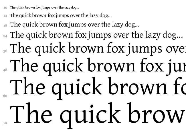 Gentium font waterfall