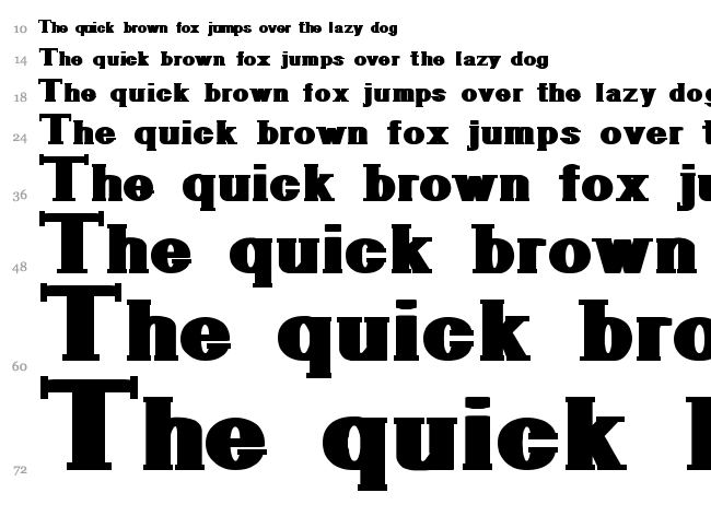 Geometric Serif PW font waterfall