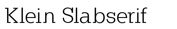 Klein Slabserif font preview