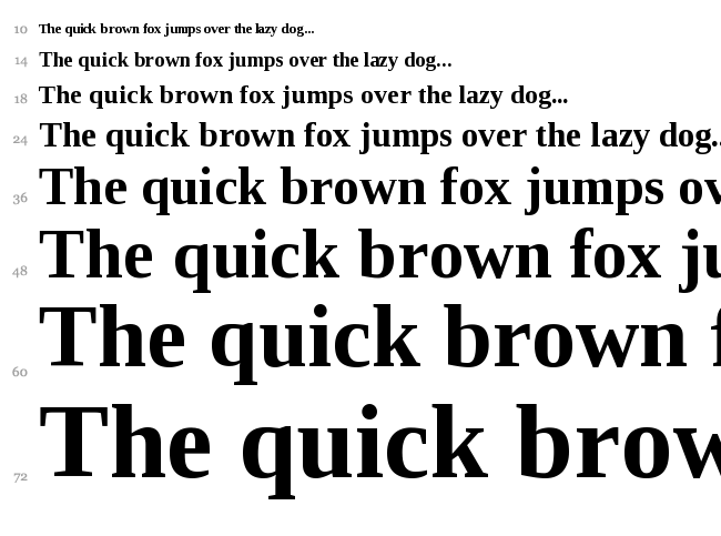 Liberation Serif font waterfall