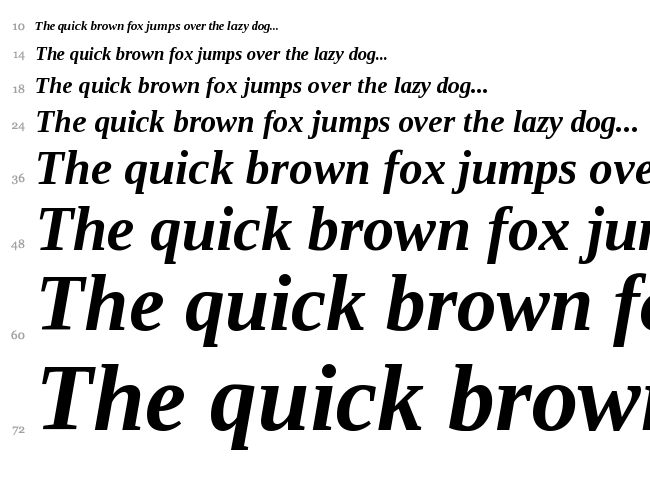 Liberation Serif font waterfall
