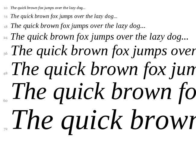 Liberation Serif font waterfall