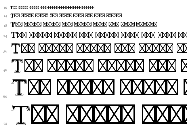 Linux Libertine font waterfall