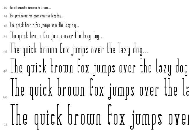 Matchbook Serif font waterfall