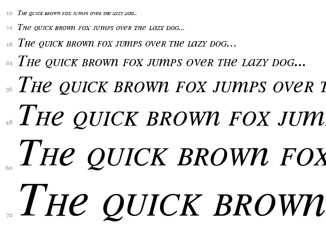 Mean 26 Serif font waterfall