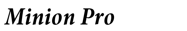 Minion Pro font preview