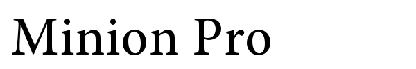Minion Pro font preview
