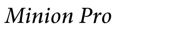 Minion Pro font preview