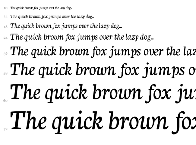 Neuton Cursive font waterfall