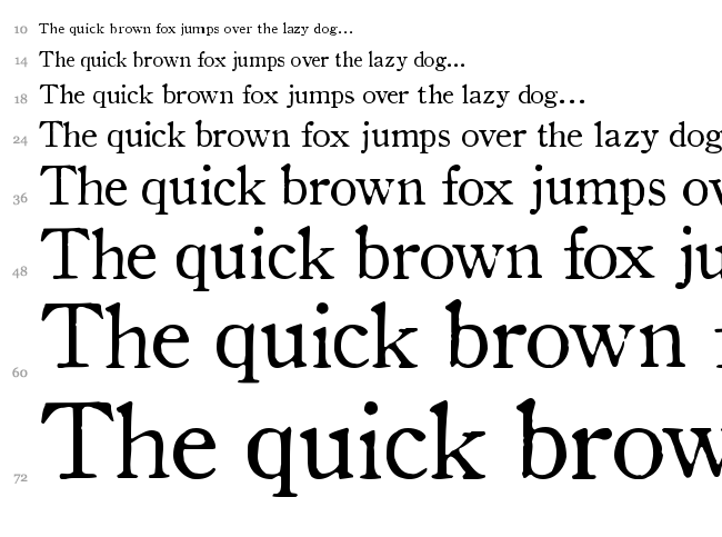 OldStyle font waterfall