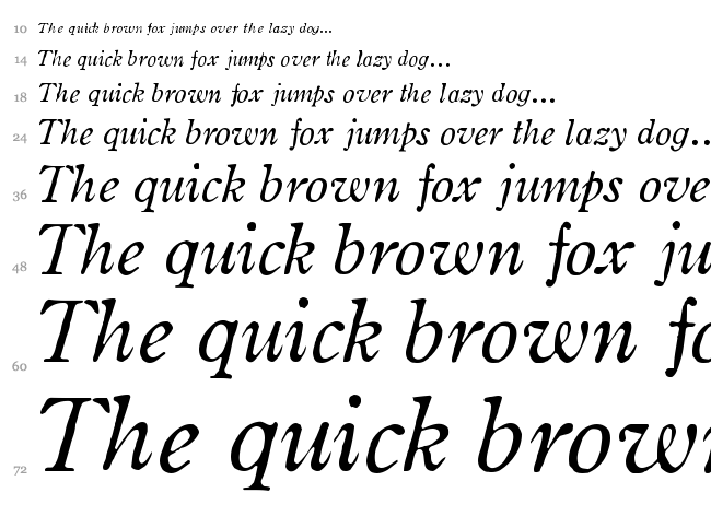 OldStyle font waterfall