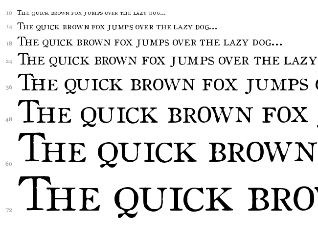 OldStyle font waterfall