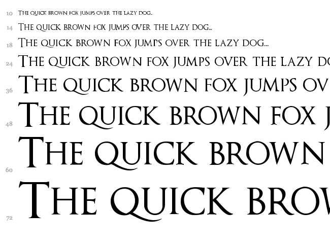 Optimus Princeps font waterfall