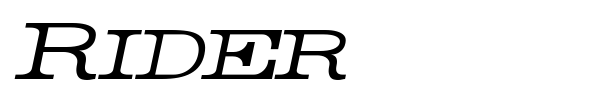 Rider font