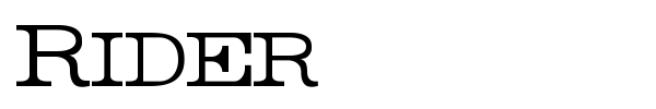 Rider font preview