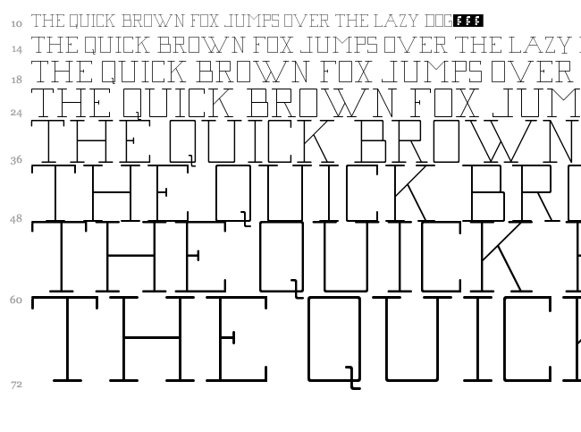 Second Base Line font waterfall