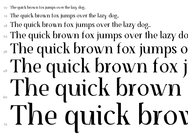 Senza Bella font waterfall