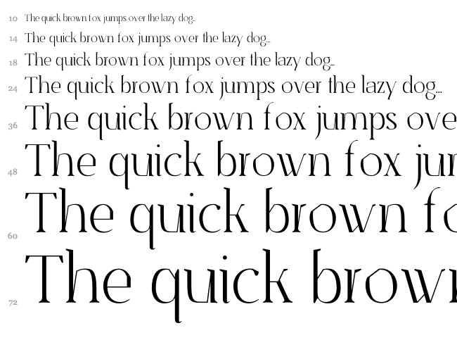 Senza Bella font waterfall