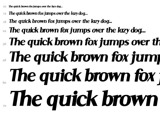 Serif font waterfall