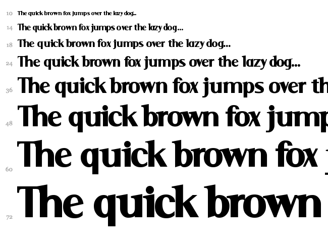 Serif font waterfall