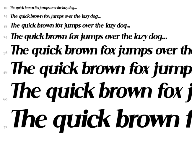 Serif font waterfall