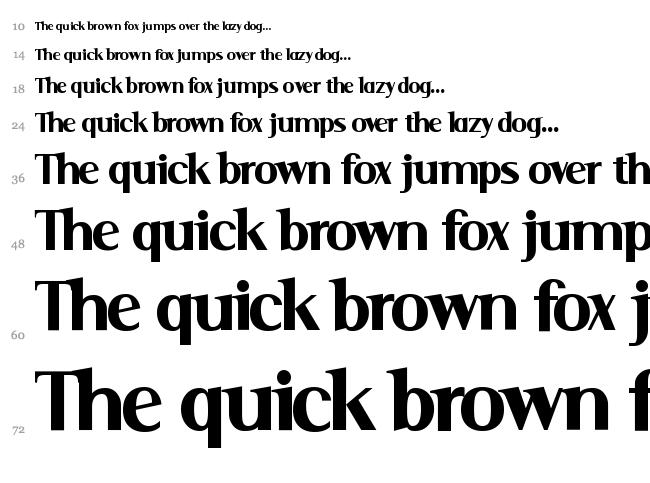 Serif font waterfall