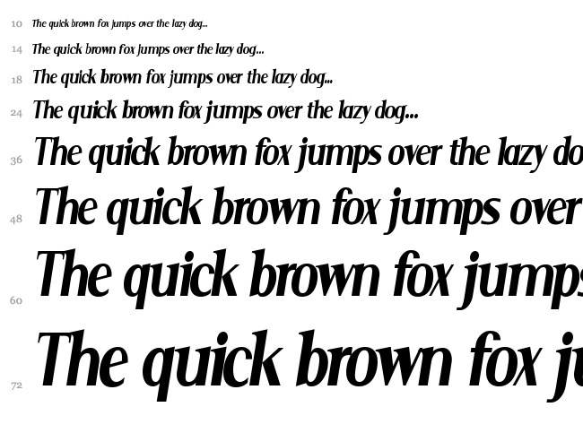 Serif font waterfall