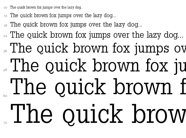 Slab Tall X font waterfall