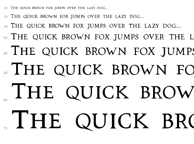 VTC Switchblade Romance font waterfall