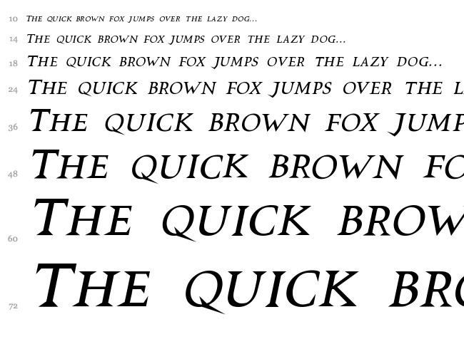 VTC Switchblade Romance font waterfall