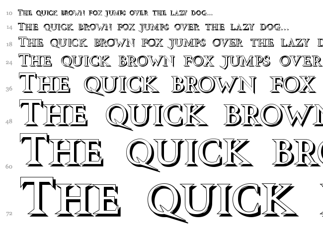 VTC Switchblade Romance font waterfall