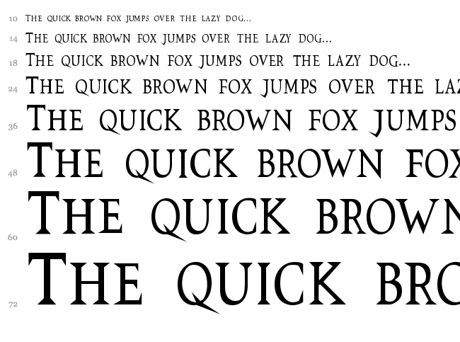 VTC Switchblade Romance font waterfall