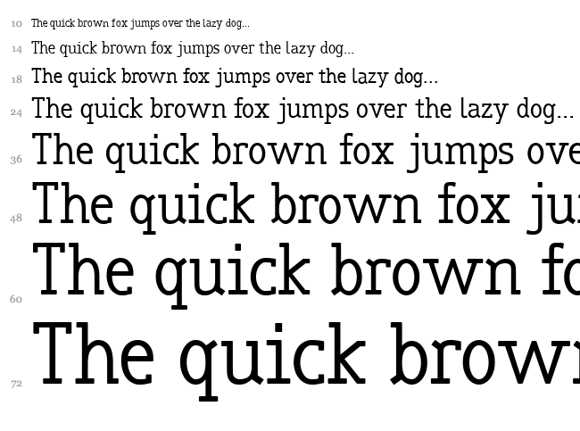 Truebo Serif font waterfall