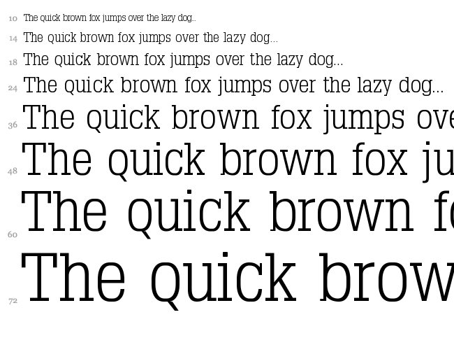 Typo Slab Serif font waterfall