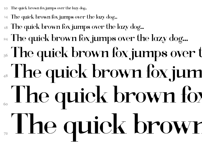 Voor font waterfall