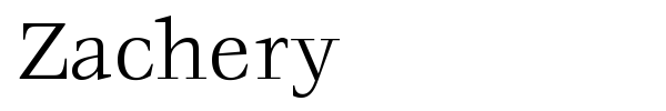 Zachery font