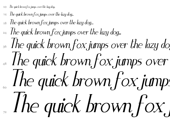 Zorus Serif font waterfall